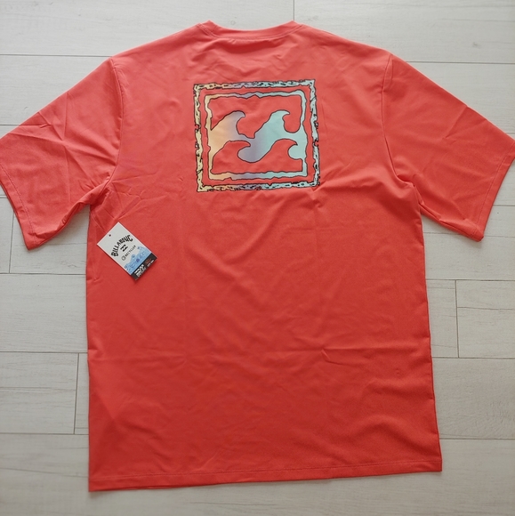Billabong NEW Crayon Waves Rashguard Shirt Coral - Picture 4 of 8